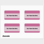 Roze naamlabel rechthoekige sticker (Vel)