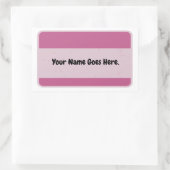Roze naamlabel rechthoekige sticker (Tas)