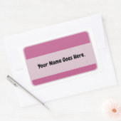 Roze naamlabel rechthoekige sticker (Envelop)