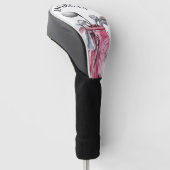 Roze naammonogram golfheadcover (Schuin)