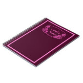 Roze  naamplaat notitieboek (Linkerzijde)
