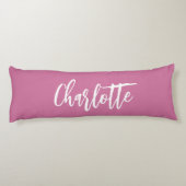 Roze naamscript lichaamskussen (Achterkant)