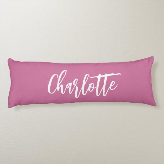 Roze naamscript lichaamskussen (Achterkant)