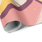 Roze "Naar de sterren!" Cat Astronaut Birthday Cadeaupapier (Rol Hoek)