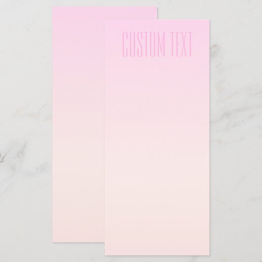 Roze naar Perzik Zonsondergang Ombre met Aanpasbar Menu (Voorkant / Achterkant)