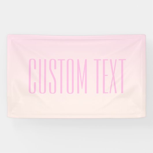 Roze naar Perzik Zonsondergang Ombre met Aanpasbar Spandoek (Horizontaal)