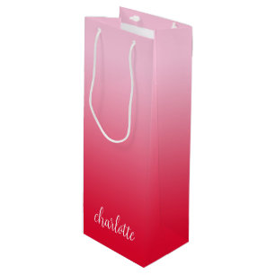 Roze naar Rode Ombre Wijn Cadeautas