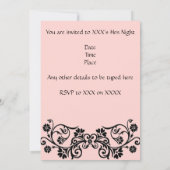 Roze  nacht uitnodiging (Achterkant)