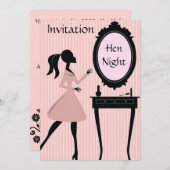 Roze  nacht uitnodiging (Voorkant / Achterkant)