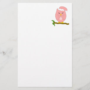 Roze Nachtuilontwerp Briefpapier