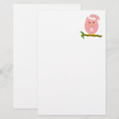 Roze Nachtuilontwerp Briefpapier (Voorkant / Achterkant)