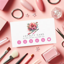 Roze Nagel Salon Loyaliteitskaart