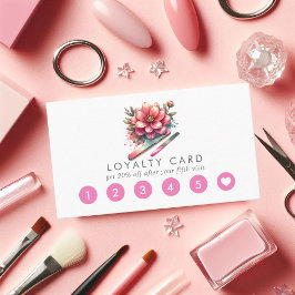 Roze Nagel Salon Loyaliteitskaart Klantenkaartje