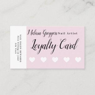 Roze nagelkunstenaar beloning loyaliteit visitekaa visitekaartje