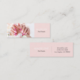 Roze Nagelkunstenaar Foto Mini Visitekaartje