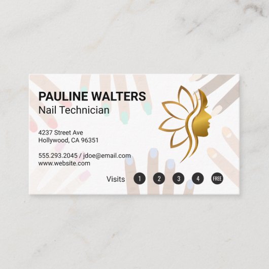 Roze nagellak | loyaliteit | Schoonheidsproducten Klantenkaartje (Voorkant)