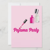 Roze nagellak pyjama feest uitnodiging (Achterkant)