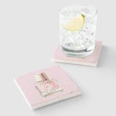 Roze nagellak stenen onderzetter (Zijkant)