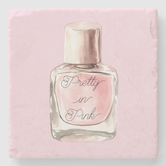 Roze nagellak stenen onderzetter (Voorkant)