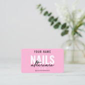 Roze nagels Aftercare Card Visitekaartje (Staand voorkant)