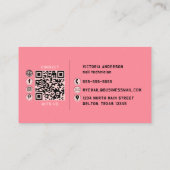 Roze nagels Glitter schrijft Typografie Nail Tech Visitekaartje (Achterkant)