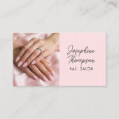 Roze Nagelstudio QR Code Social Media Visitekaartje (Voorkant)