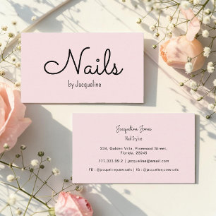 Roze nagelstylist Eenvoudig Minimaal Visitekaartje
