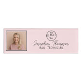 Roze Nageltechnicus Salon Branding Naambadge (Voorkant)