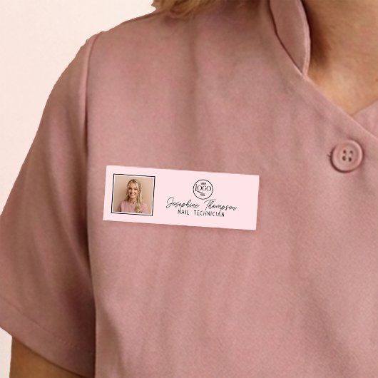 Roze Nageltechnicus Salon Branding Naambadge