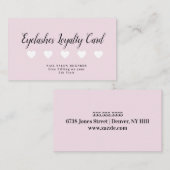 Roze Nail Artiest Beloon Loyaliteit Harten Visitekaartje (Voorkant / Achterkant)