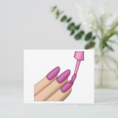 Roze Nail Pools - Emoji Briefkaart (Staand voorkant)