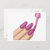 Roze Nail Pools - Emoji Briefkaart (Voorkant / Achterkant)