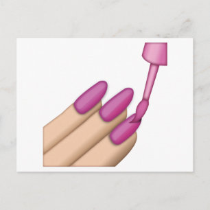 Roze Nail Pools - Emoji Briefkaart