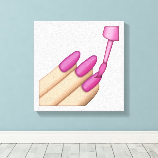 Roze Nail Pools - Emoji Canvas Afdruk (Insitu (Houten vloer))