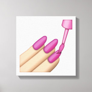 Roze Nail Pools - Emoji Canvas Afdruk