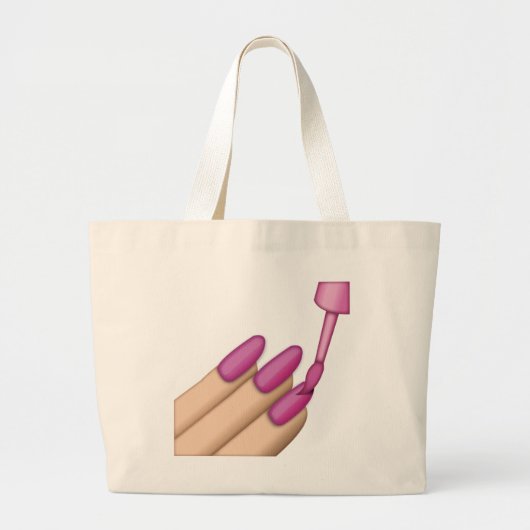 Roze Nail Pools - Emoji Grote Tote Bag (Voorkant)