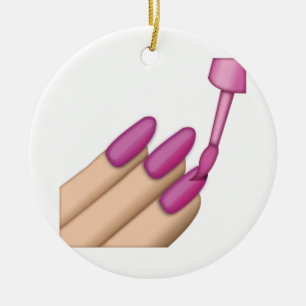 Roze Nail Pools - Emoji Keramisch Ornament