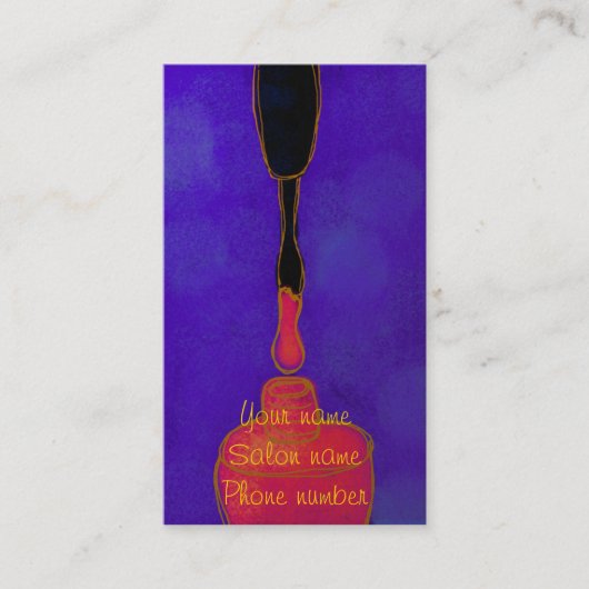 Roze Nail Poolse Nail Tech Visitekaartje Afsprakenkaartje (Voorkant)