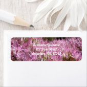 Roze najaarsbloemen Multiplied Address Etiket (Insitu)