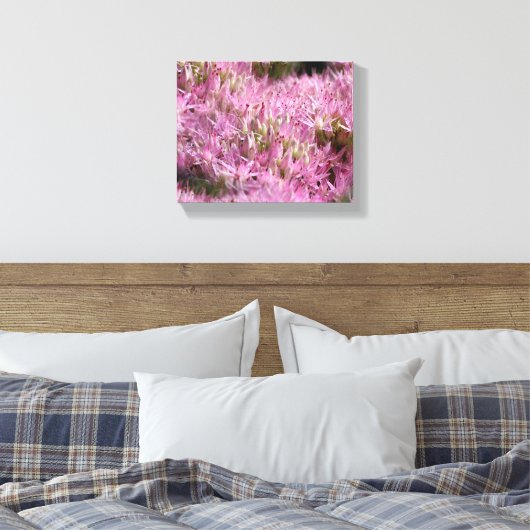 Roze najaarsbloemen sluiten dicht canvas afdruk (Insitu (Slaapkamer))