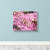 Roze najaarsbloemen sluiten dicht canvas afdruk (Insitu (Houten vloer))