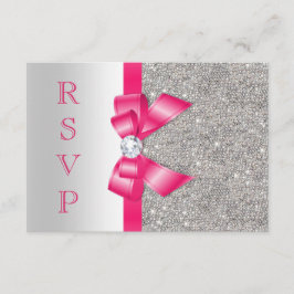 Roze namaak bontte kraag en diamanten RSVP