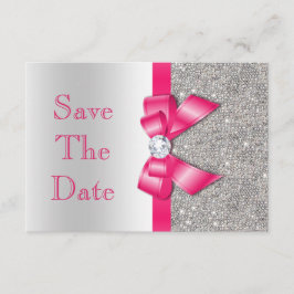 Roze namaak boog & diamanten Save The Date