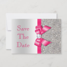 Roze namaak boog & diamanten Save The Date