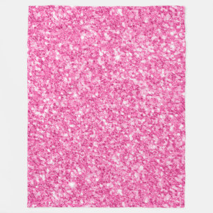 Roze namaak glitters fleece deken