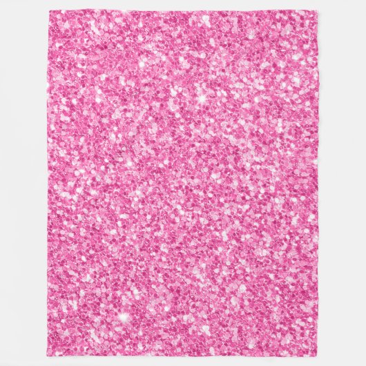 Roze namaak glitters fleece deken (Voorkant)