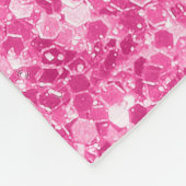 Roze namaak glitters fleece deken (Hoek)