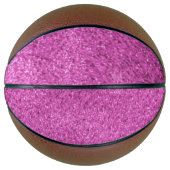 Roze namaak glitters mini basketbal (Voorkant)