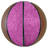 Roze namaak glitters mini basketbal (Verticaal)