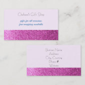 Roze namaak glitters winkel visitekaartje (Voorkant / Achterkant)